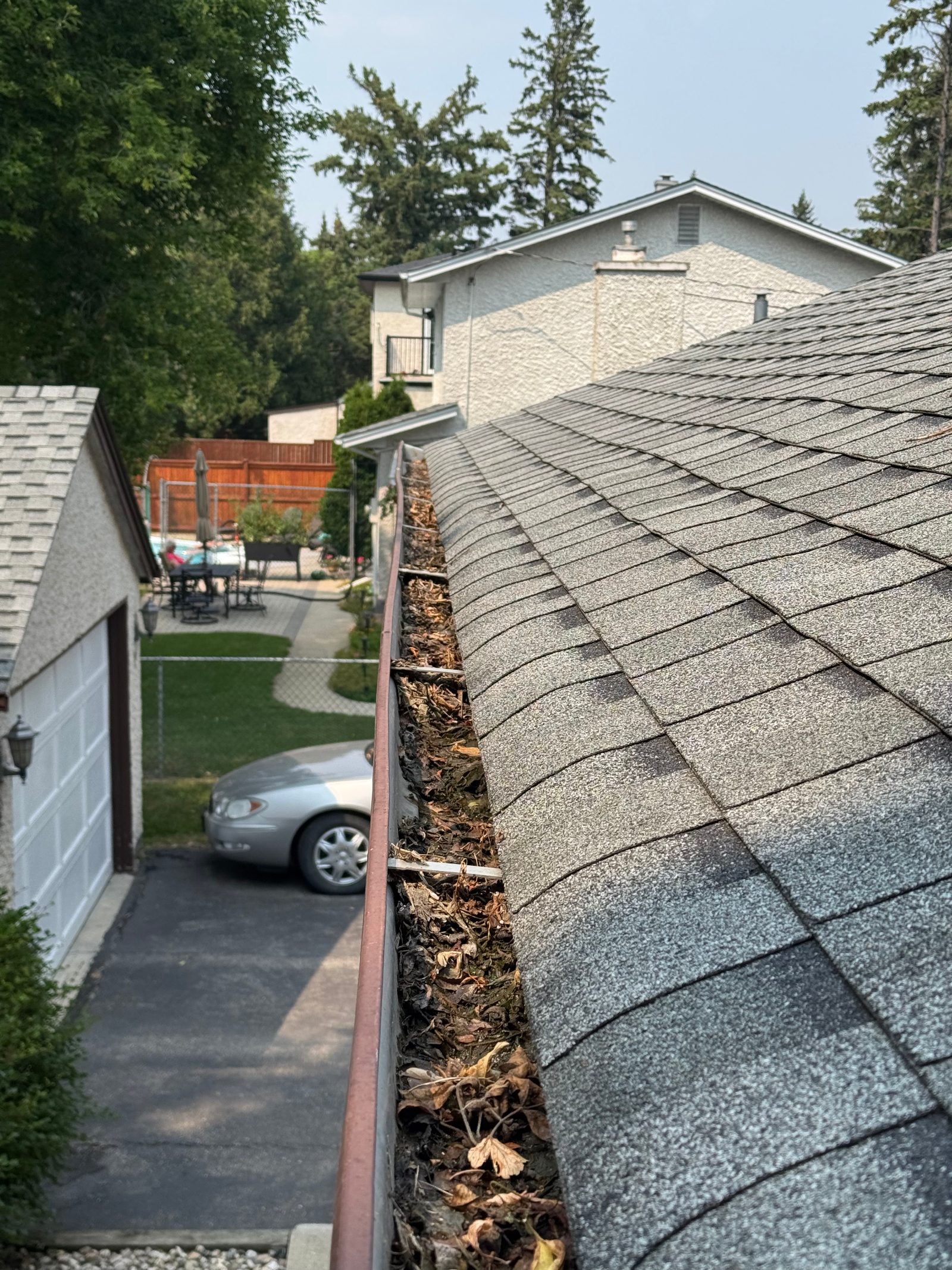 Before gutter cleaning